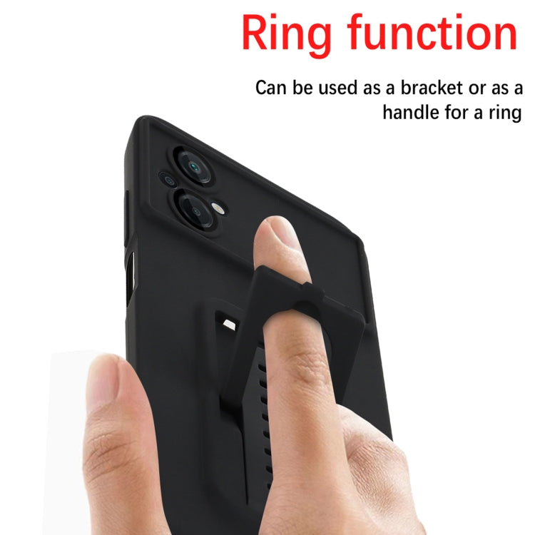 For Xiaomi Poco M4 / M5 5G Strap Holder Shockproof Protective Phone Case with Lens Film