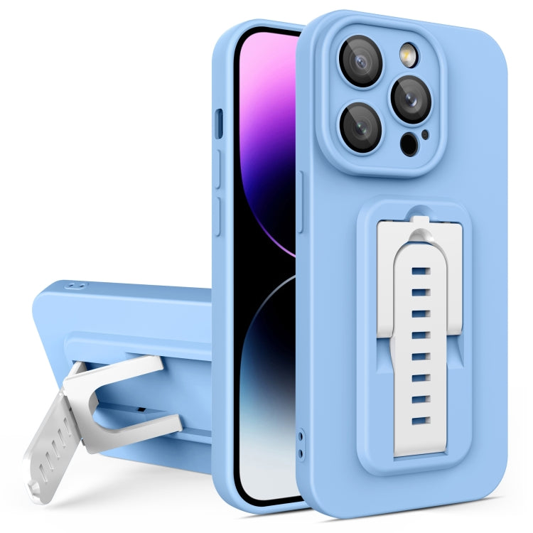 For iPhone 14 Pro Strap Holder Shockproof Protective Phone Case with Lens Film