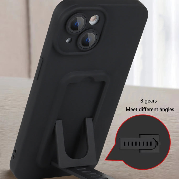 For iPhone 14 Plus Strap Holder Shockproof Protective Phone Case with Lens Film