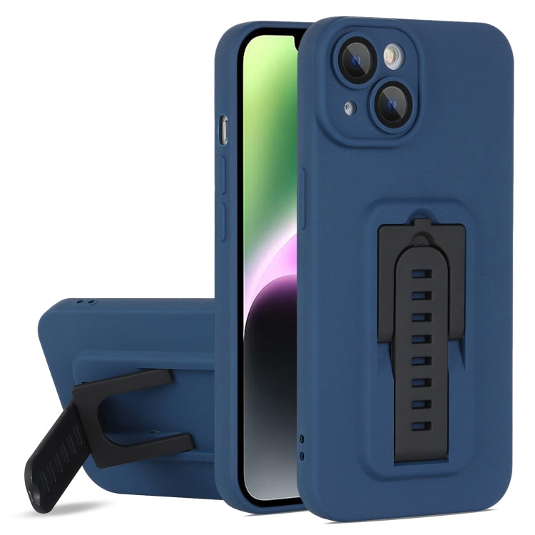 For iPhone 14 Strap Holder Shockproof Protective Phone Case with Lens Film