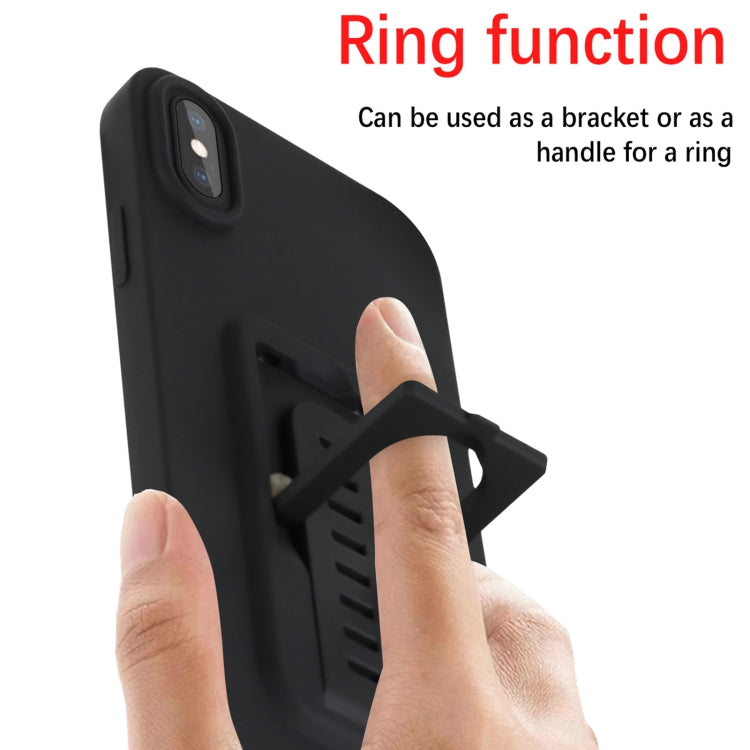 For iPhone XS Strap Holder Shockproof Protective Phone Case with Lens Film