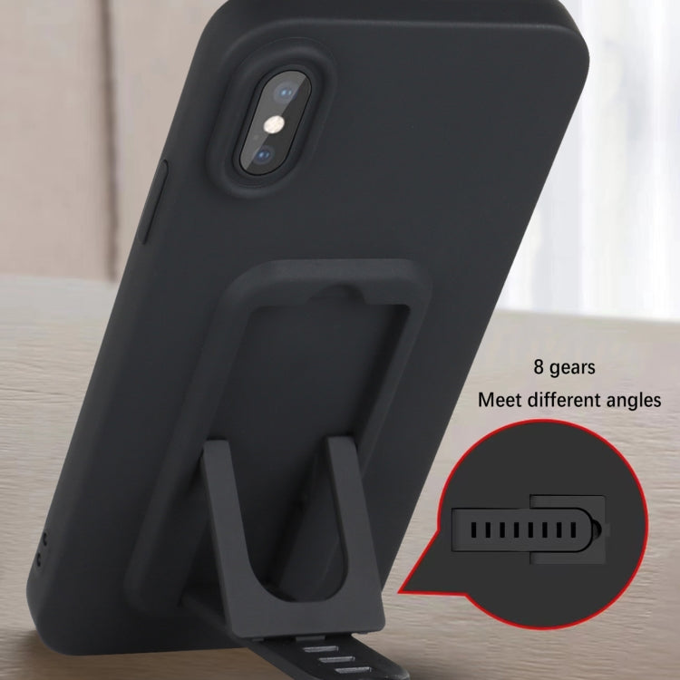 For iPhone XS Strap Holder Shockproof Protective Phone Case with Lens Film