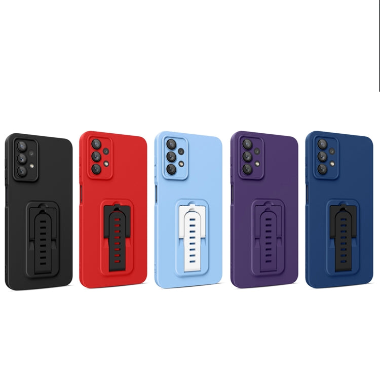 For Samsung Galaxy A13 Strap Holder Shockproof Protective Phone Case with Lens Film