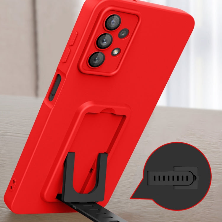 For Samsung Galaxy A13 Strap Holder Shockproof Protective Phone Case with Lens Film