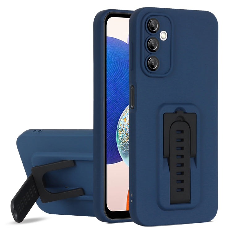 For Samsung Galaxy A14 5G Strap Holder Shockproof Protective Phone Case with Lens Film