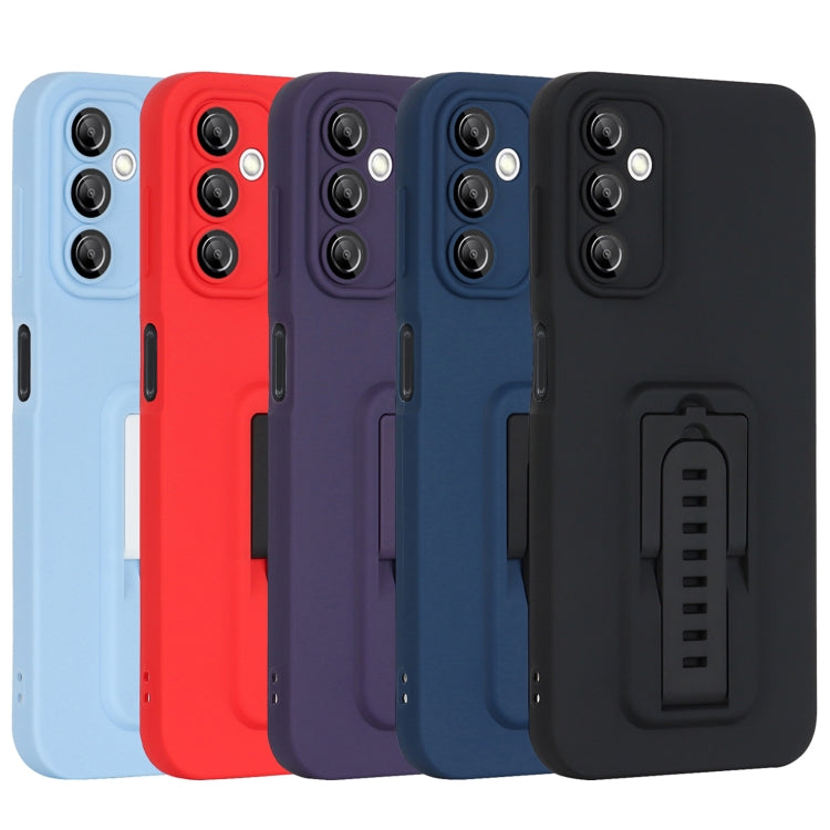 For Samsung Galaxy A14 5G Strap Holder Shockproof Protective Phone Case with Lens Film