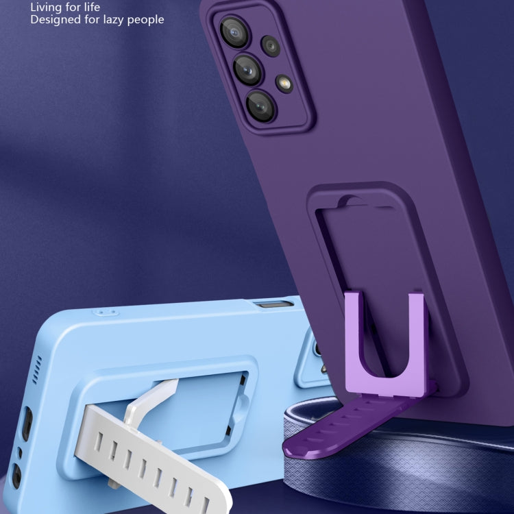 For Samsung Galaxy A23 5G / A23 4G / M13 4G Strap Holder Shockproof Protective Phone Case with Lens Film