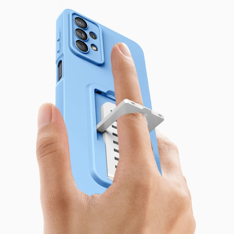 For Samsung Galaxy A33 5G Strap Holder Shockproof Protective Phone Case with Lens Film
