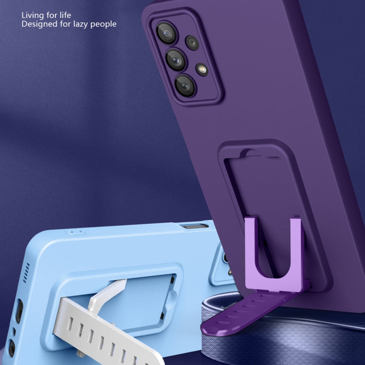 For Samsung Galaxy A33 5G Strap Holder Shockproof Protective Phone Case with Lens Film