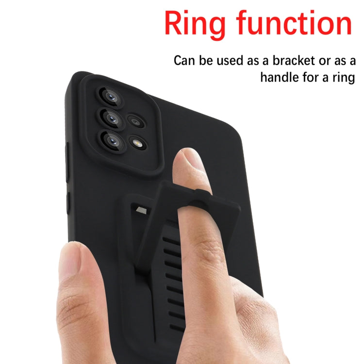 For Samsung Galaxy A53 5G Strap Holder Shockproof Protective Phone Case with Lens Film
