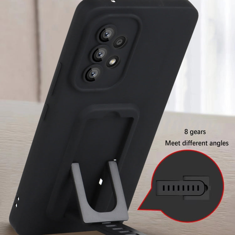 For Samsung Galaxy A53 5G Strap Holder Shockproof Protective Phone Case with Lens Film