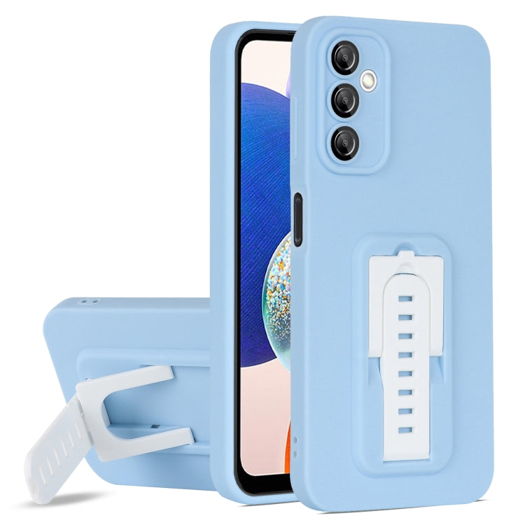 For Samsung Galaxy A54 5G Strap Holder Shockproof Protective Phone Case with Lens Film