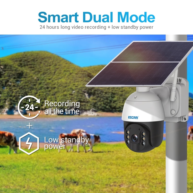 ESCAM QF724 3MP 24h Recording Cloud Storage PT 4G PIR Alarm IP Camera with Solar Panel, AU Signal Bands