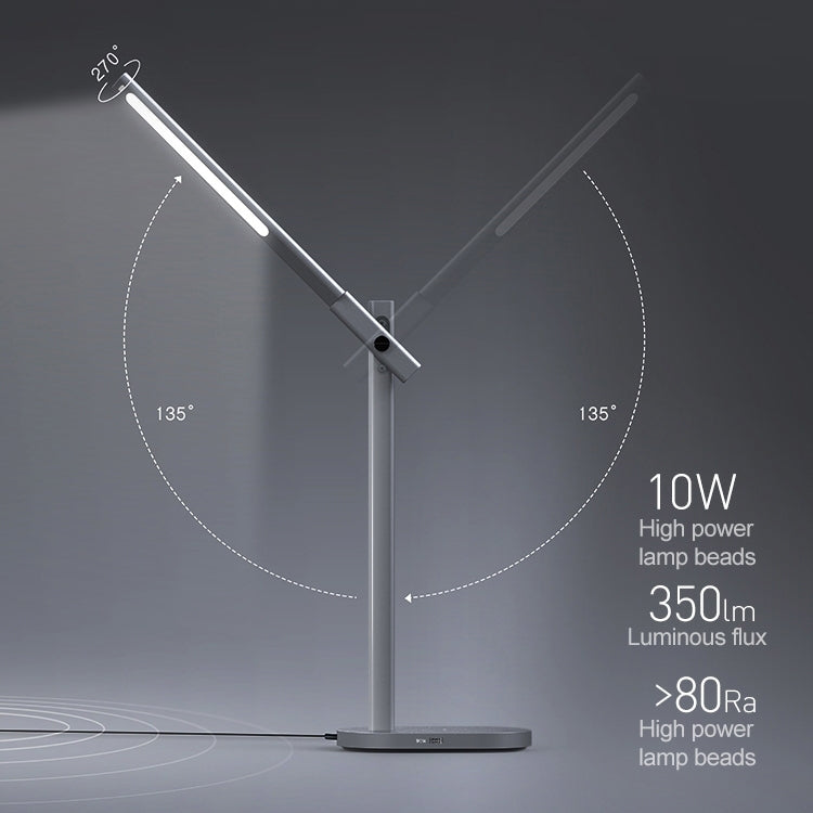 Momax QL1 2 in 1 Qi Standard Fast Charging Wireless Charger LED Desk Lamp, EU Plug(White)