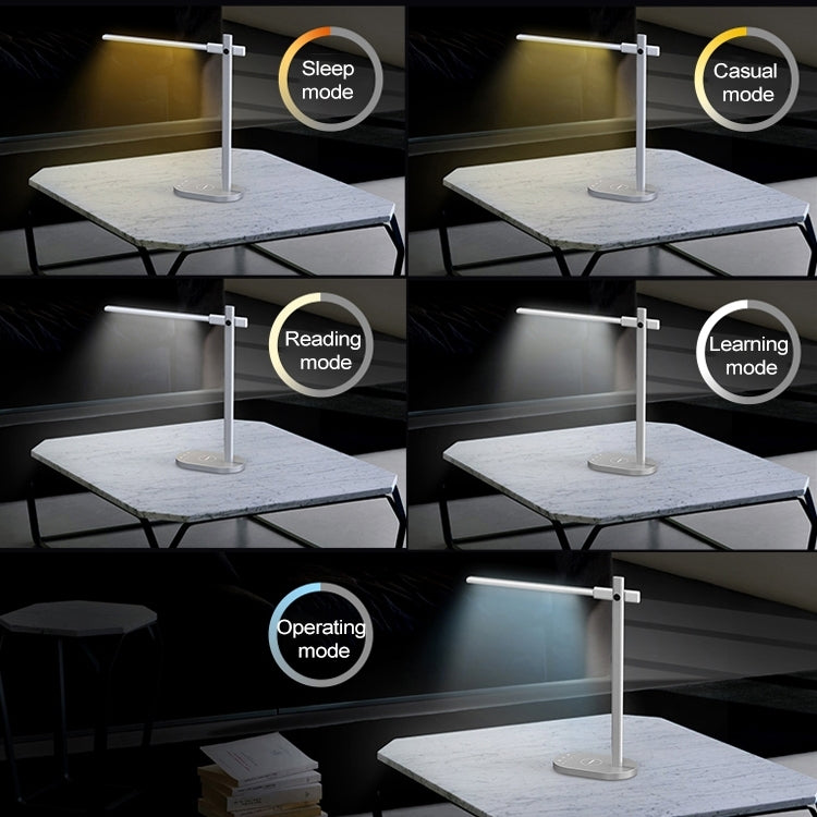 Momax QL1 2 in 1 Qi Standard Fast Charging Wireless Charger LED Desk Lamp, EU Plug(White)