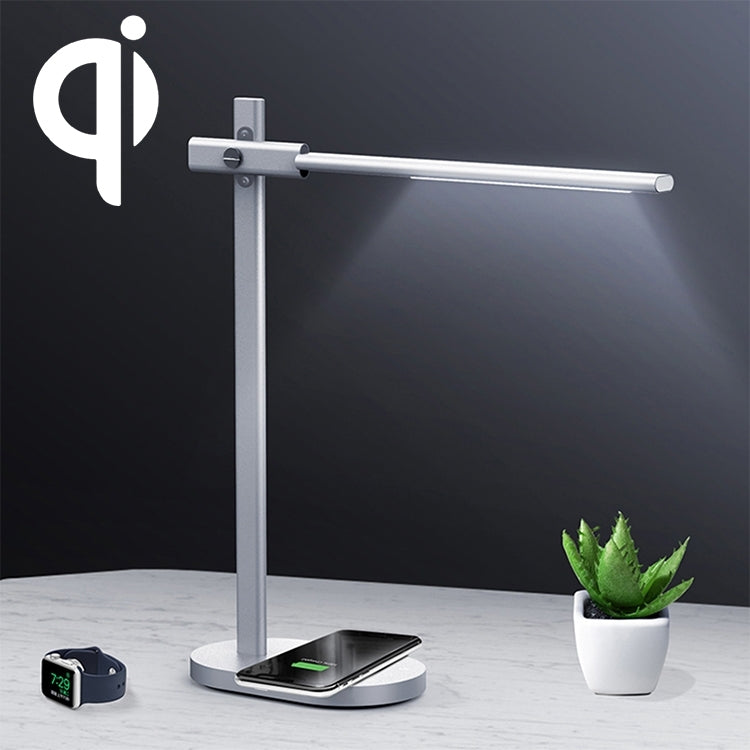 Momax QL1 2 in 1 Qi Standard Fast Charging Wireless Charger LED Desk Lamp, US Plug(White)