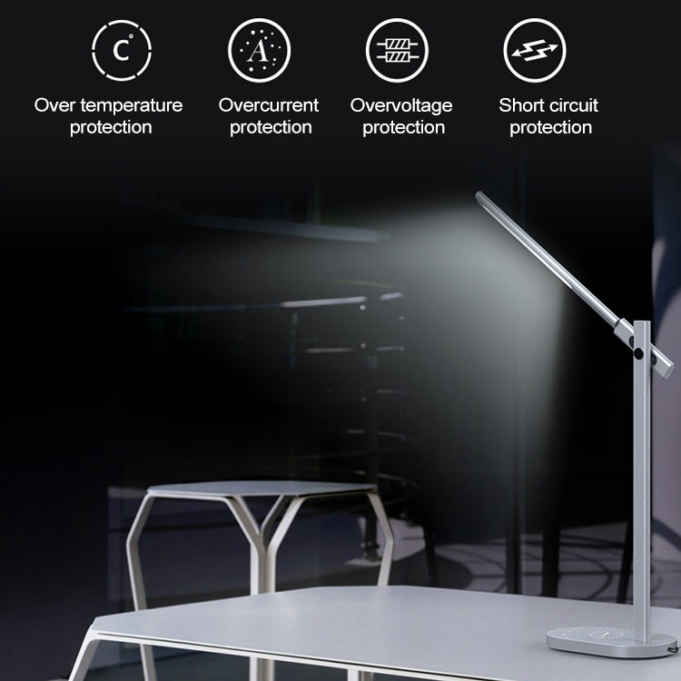 Momax QL1 2 in 1 Qi Standard Fast Charging Wireless Charger LED Desk Lamp, US Plug(White)