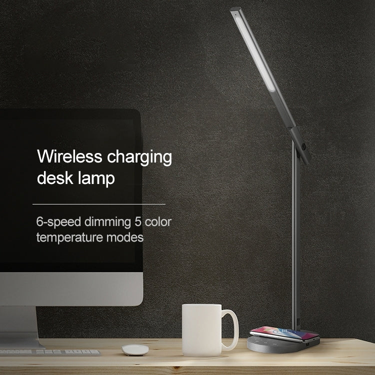Momax QL1 2 in 1 Qi Standard Fast Charging Wireless Charger LED Desk Lamp, AU Plug(White)