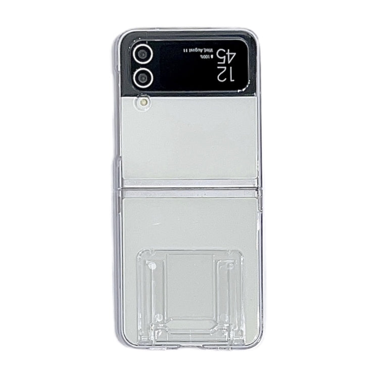 For Samsung Galaxy Z Flip3 5G PC Transparent Phone Case with Stereo Hidden Stand