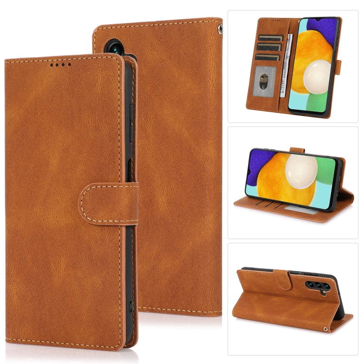 For Samsung Galaxy M13 5G Fantasy Classic Skin-feel Calfskin Texture PU Phone Case