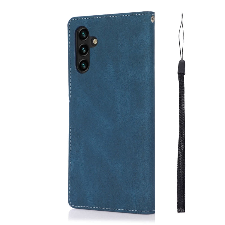 For Samsung Galaxy M13 5G Fantasy Classic Skin-feel Calfskin Texture PU Phone Case