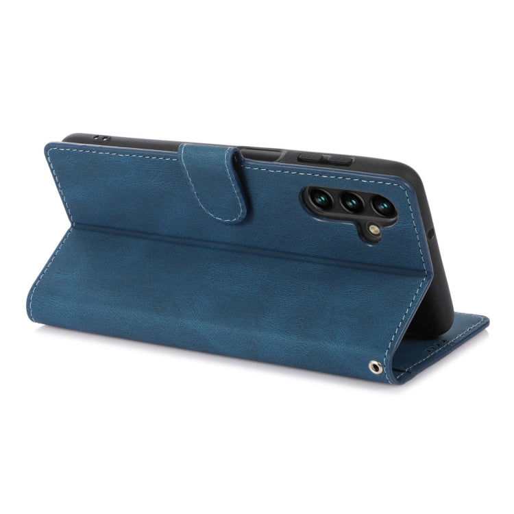 For Samsung Galaxy M13 5G Fantasy Classic Skin-feel Calfskin Texture PU Phone Case