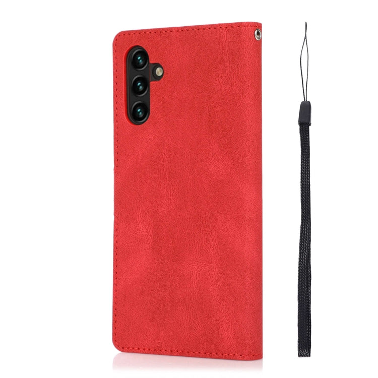 For Samsung Galaxy M13 5G Fantasy Classic Skin-feel Calfskin Texture PU Phone Case
