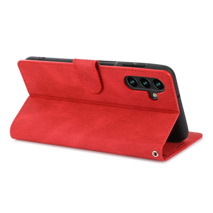 For Samsung Galaxy M13 5G Fantasy Classic Skin-feel Calfskin Texture PU Phone Case