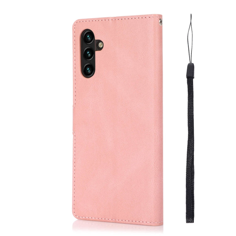 For Samsung Galaxy M13 5G Fantasy Classic Skin-feel Calfskin Texture PU Phone Case