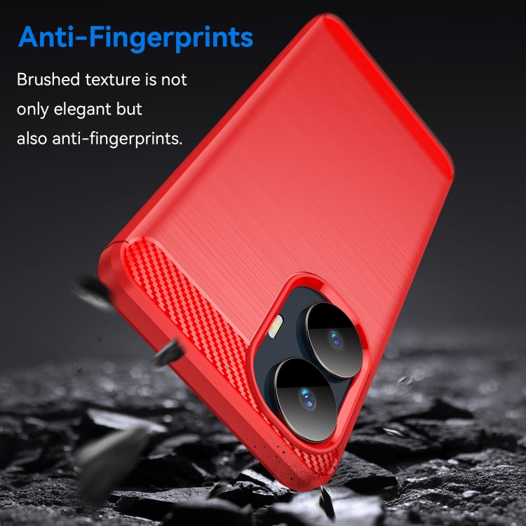 For Realme C55 Brushed Texture Carbon Fiber TPU Phone Case