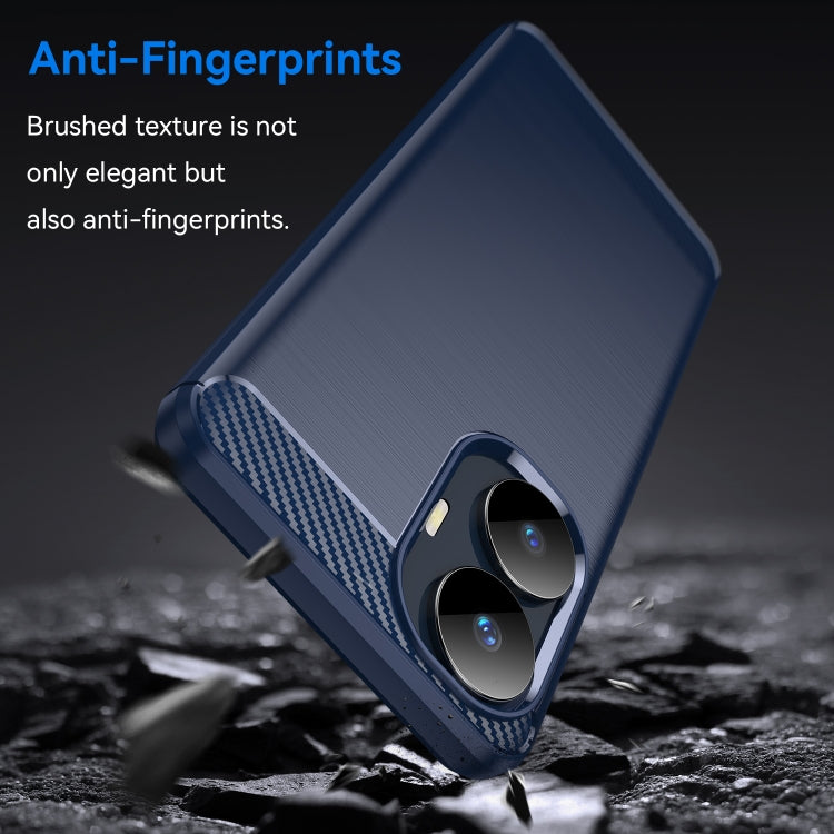 For Realme C55 Brushed Texture Carbon Fiber TPU Phone Case