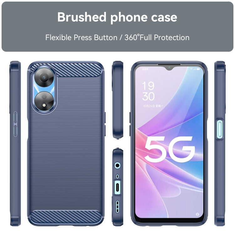 For OPPO A58 5G Brushed Texture Carbon Fiber TPU Phone Case