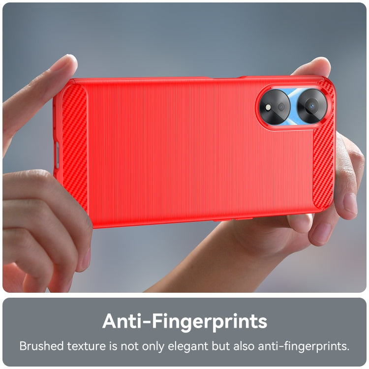 For OPPO A58X 5G Brushed Texture Carbon Fiber TPU Phone Case