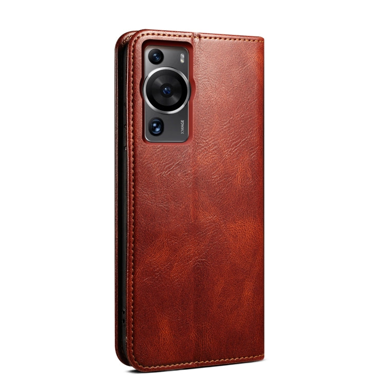 For Huawei P60/P60 Pro Oil Wax Crazy Horse Texture Leather Phone Case
