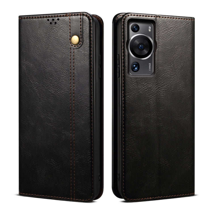 For Huawei P60/P60 Pro Oil Wax Crazy Horse Texture Leather Phone Case