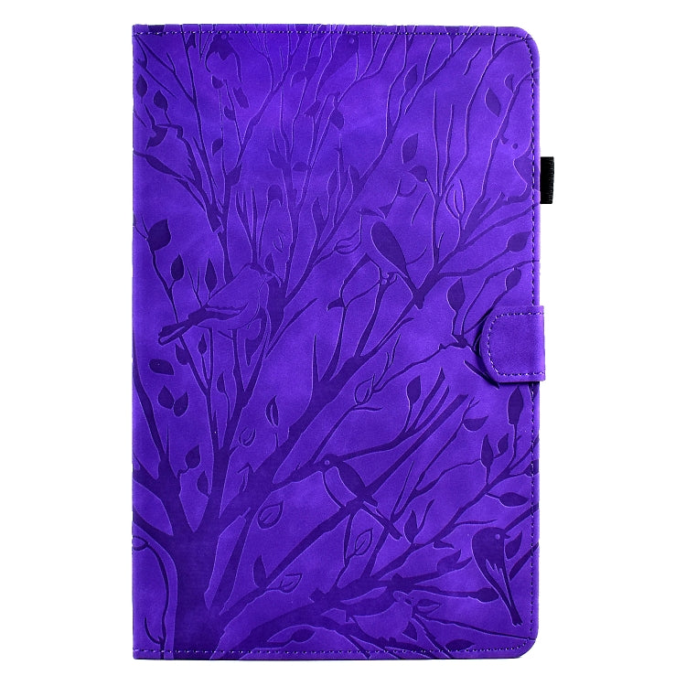For iPad 10.2 2019 2020 / iPad 10.5 2017 2019 Fortune Tree Pressure Flower PU Tablet Case with Wake-up / Sleep Function