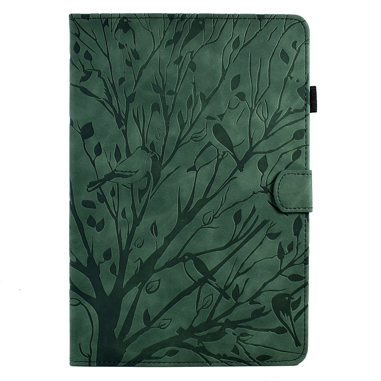 For Amazon Fire HD 10 Plus / HD 10 2021 Fortune Tree Pressure Flower PU Tablet Case with Wake-up / Sleep Function