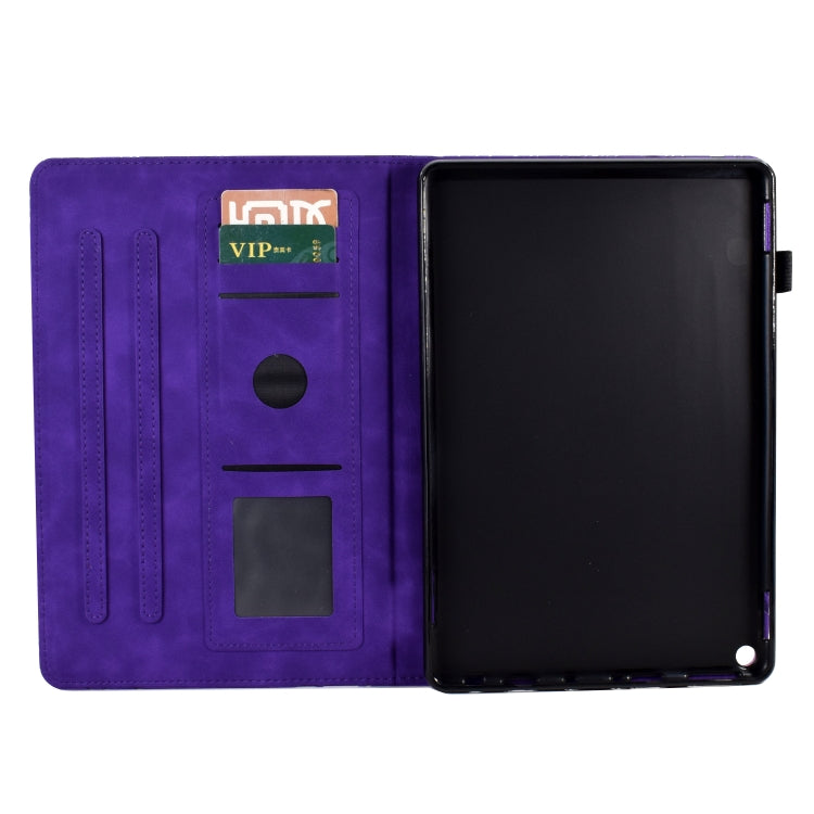 For Amazon Fire HD 10 Plus / HD 10 2021 Fortune Tree Pressure Flower PU Tablet Case with Wake-up / Sleep Function