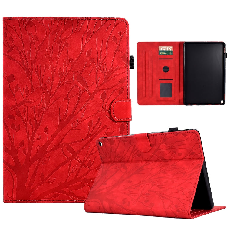 For Amazon Fire HD 10 Plus / HD 10 2021 Fortune Tree Pressure Flower PU Tablet Case with Wake-up / Sleep Function