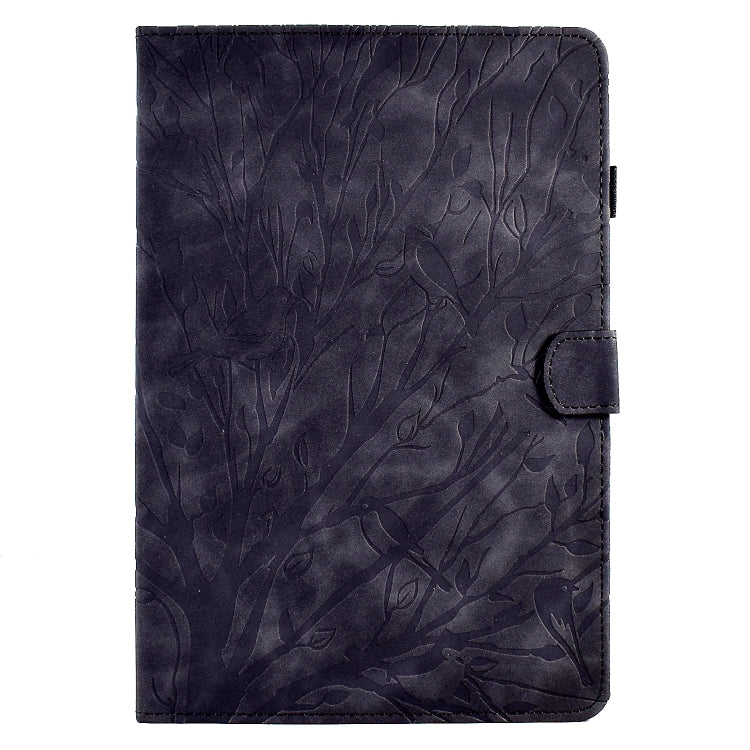 For Amazon Fire HD 10 Plus / HD 10 2021 Fortune Tree Pressure Flower PU Tablet Case with Wake-up / Sleep Function
