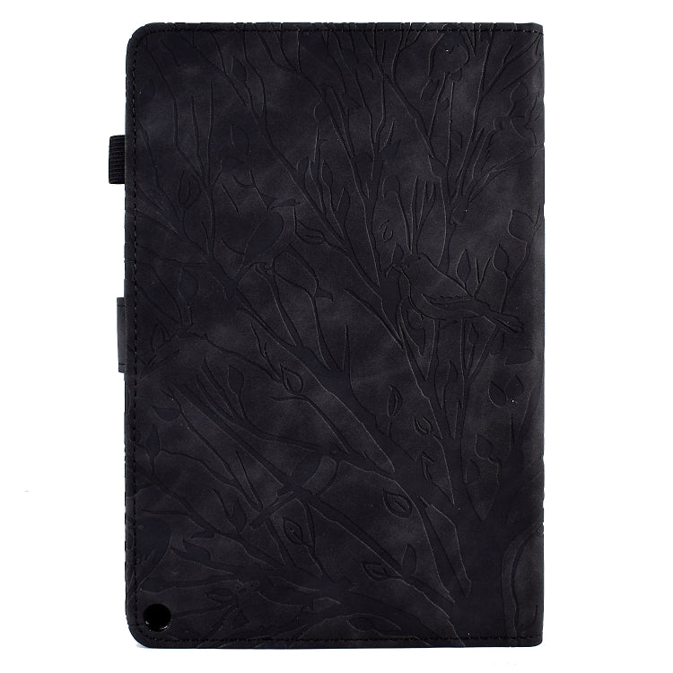 For Amazon Fire HD 10 Plus / HD 10 2021 Fortune Tree Pressure Flower PU Tablet Case with Wake-up / Sleep Function