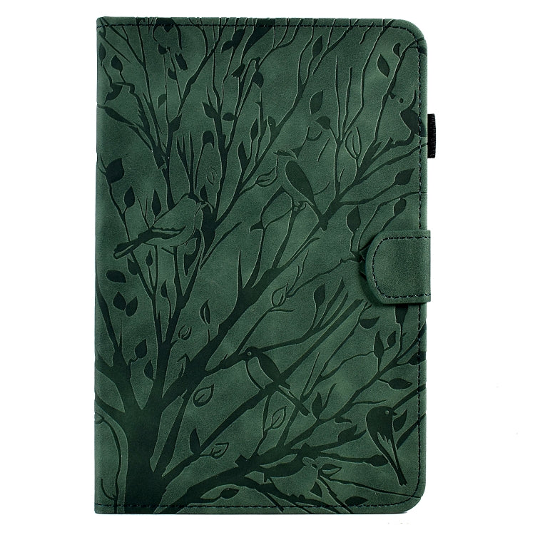 For Amazon Fire 7 2022 Fortune Tree Pressure Flower PU Tablet Case with Wake-up / Sleep Function
