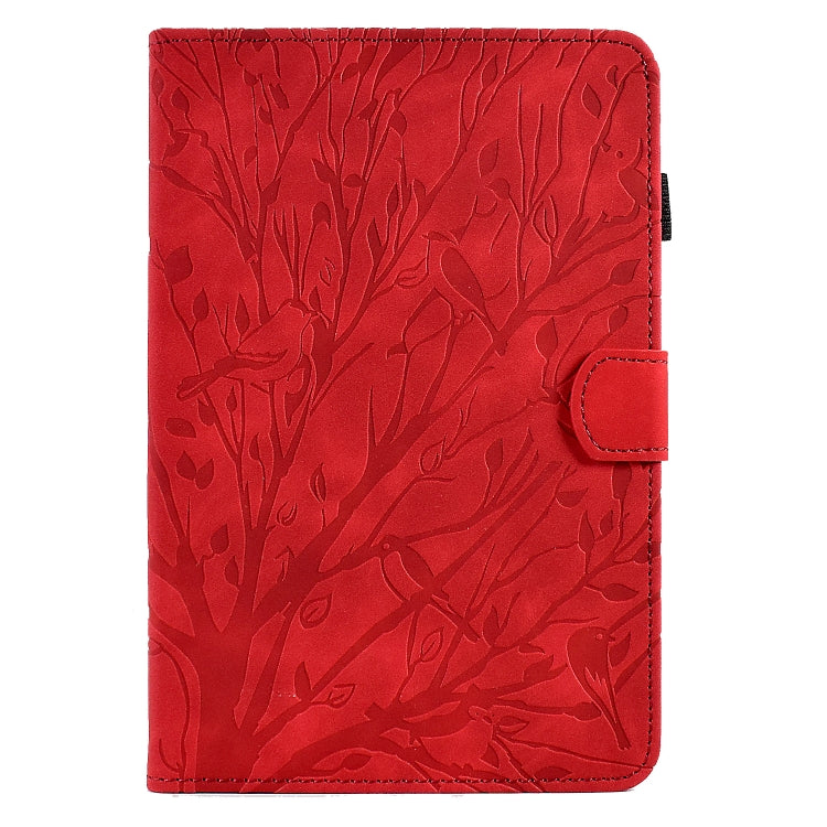 For Amazon Fire 7 2022 Fortune Tree Pressure Flower PU Tablet Case with Wake-up / Sleep Function