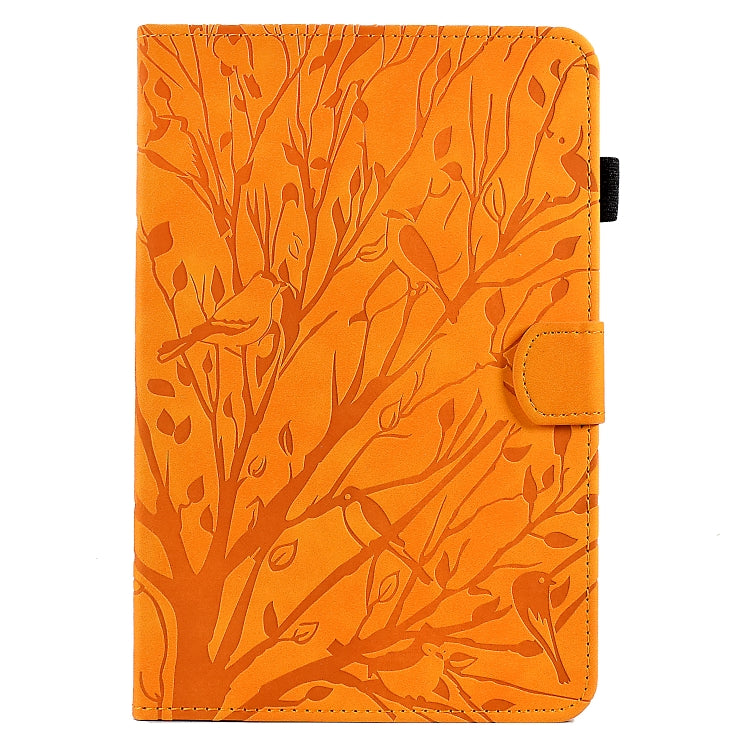 For Amazon Fire 7 2022 Fortune Tree Pressure Flower PU Tablet Case with Wake-up / Sleep Function
