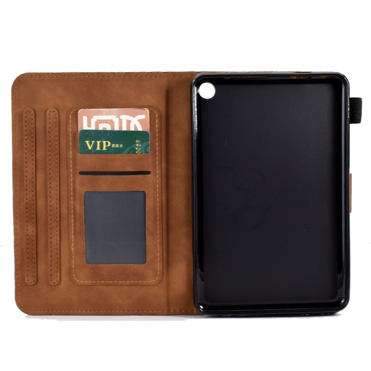 For Amazon Fire 7 2022 Fortune Tree Pressure Flower PU Tablet Case with Wake-up / Sleep Function