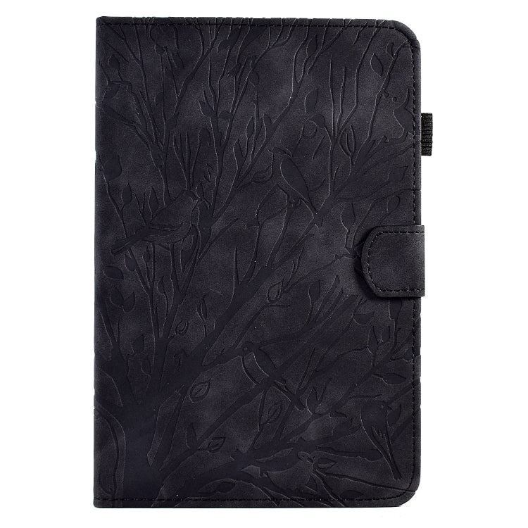 For Amazon Fire 7 2022 Fortune Tree Pressure Flower PU Tablet Case with Wake-up / Sleep Function