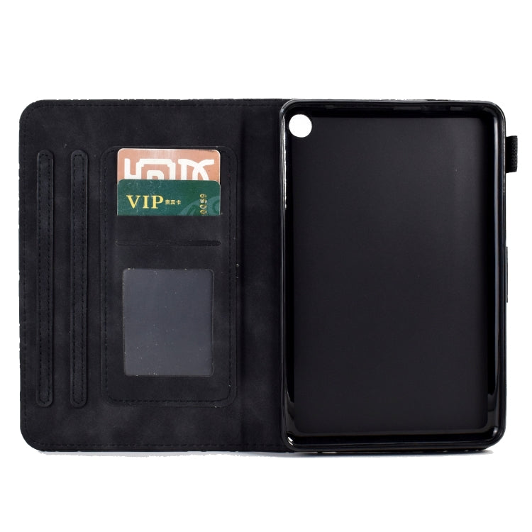 For Amazon Fire 7 2022 Fortune Tree Pressure Flower PU Tablet Case with Wake-up / Sleep Function