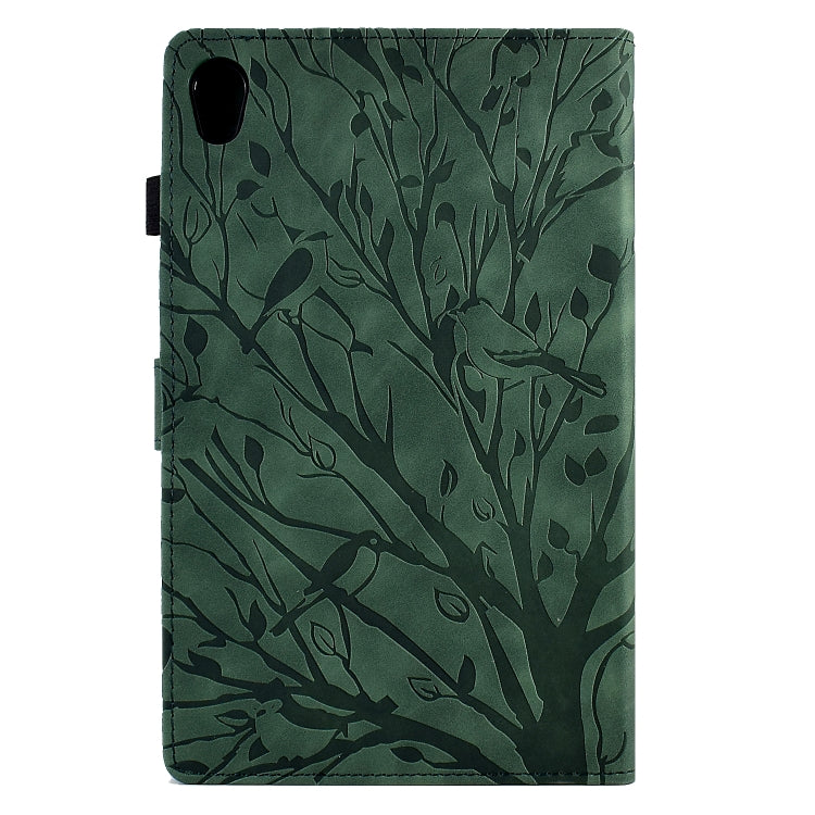 For Lenovo M10 HD 2nd X306X Fortune Tree Pressure Flower PU Tablet Case with Wake-up / Sleep Function
