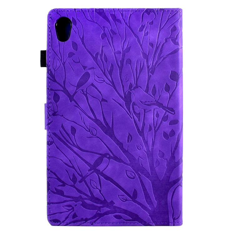 For Lenovo M10 HD 2nd X306X Fortune Tree Pressure Flower PU Tablet Case with Wake-up / Sleep Function