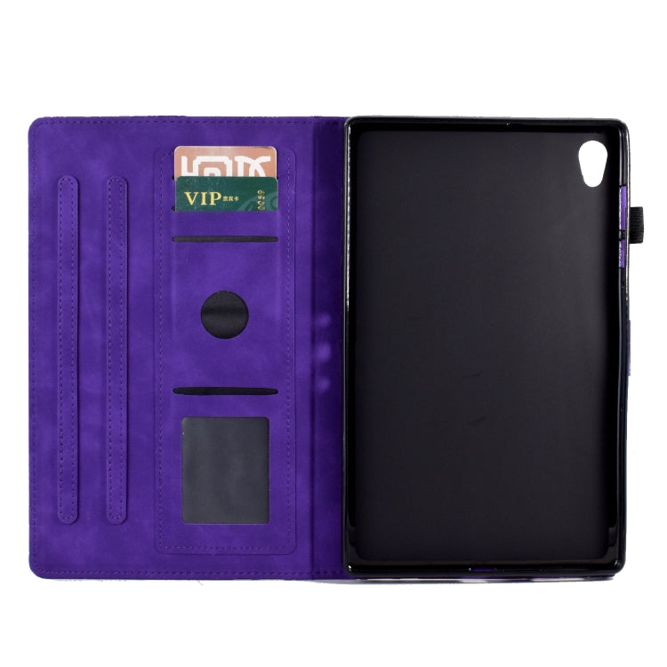 For Lenovo M10 HD 2nd X306X Fortune Tree Pressure Flower PU Tablet Case with Wake-up / Sleep Function